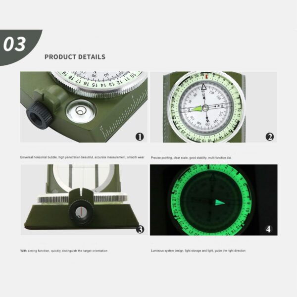 Military Grade Hiking Survival Compass Item No#32074 - Image 5