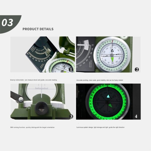 Military Grade Hiking Survival Compass Item No#32075 - Image 5