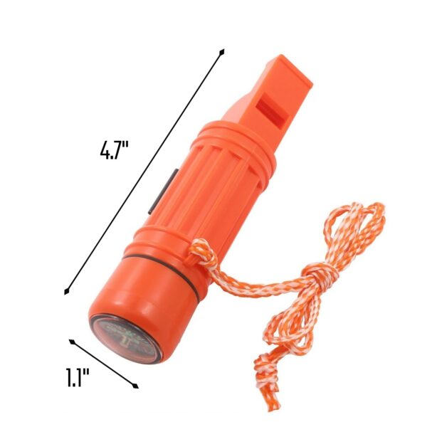 5-In-1 Orange Survival Compass With Whistle Item No#32090 - Image 3
