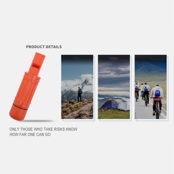 5-In-1 Orange Survival Compass With Whistle Item No#32090 - Image 7