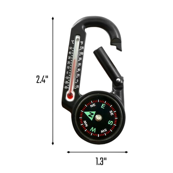 Ball Compass And Thermometer Carabiner Item No#32093 - Image 3