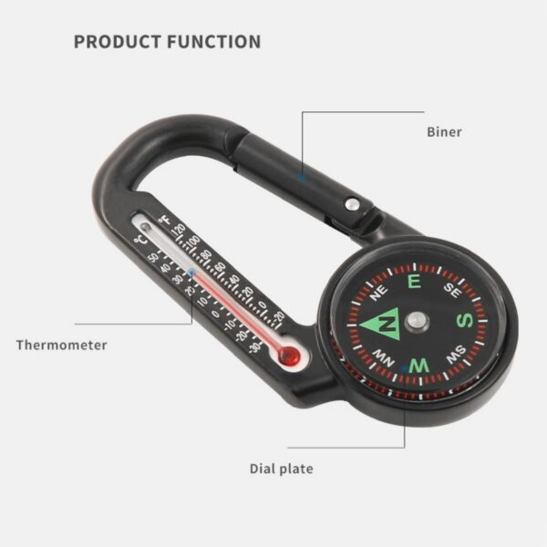 Ball Compass And Thermometer Carabiner Item No#32093 - Image 4