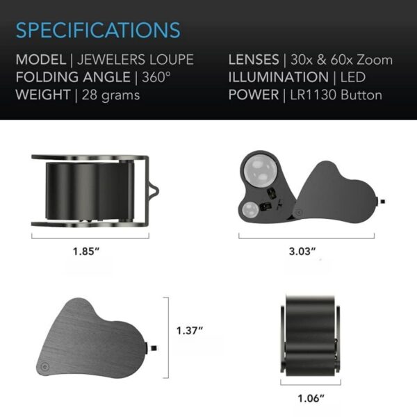 30X 60X Jewelers Magnifier With Uv Black Light And Bright Led Light Item No#32111 - Image 3