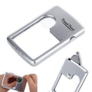 Silver Tone Square Double Mglass Led Illuminated Magnifying Glass Item No#32122