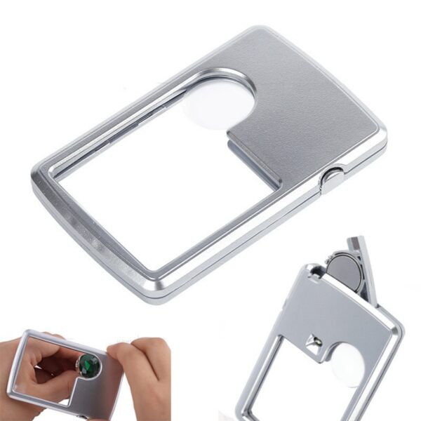 Silver Tone Square Double Mglass Led Illuminated Magnifying Glass Item No#32122 - Image 2
