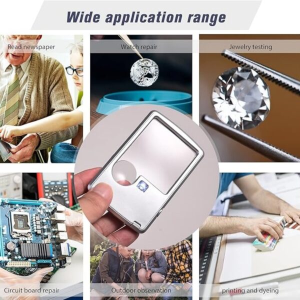 Silver Tone Square Double Mglass Led Illuminated Magnifying Glass Item No#32122 - Image 5