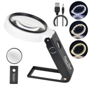 6X 25X Magnifying Glasses With Light And Stand Item No#32135