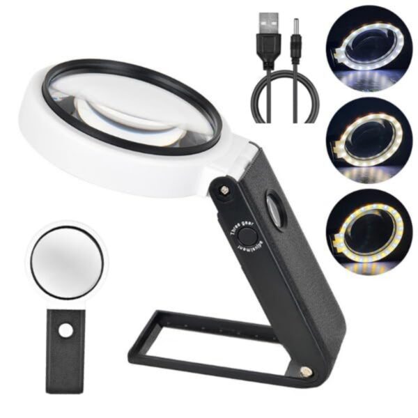 6X 25X Magnifying Glasses With Light And Stand Item No#32135 - Image 2