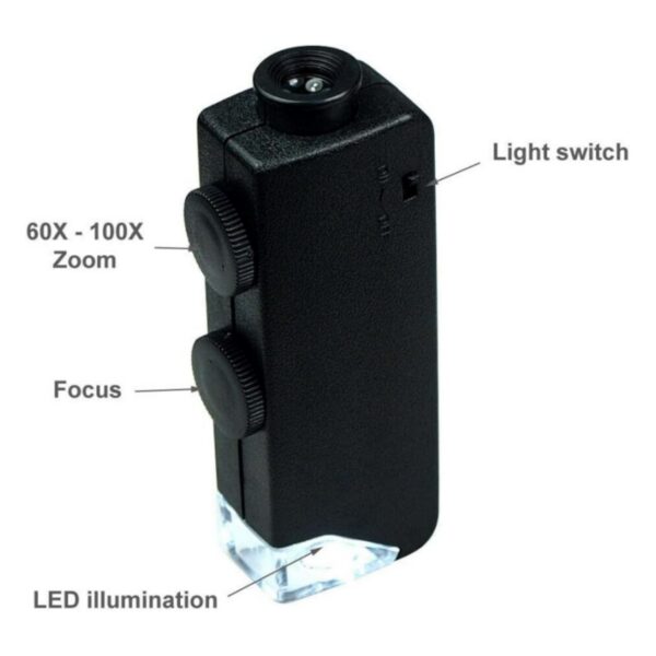 Mini 60X - 100X Zoom Led Lighted Microscope Item No#32141 - Image 4