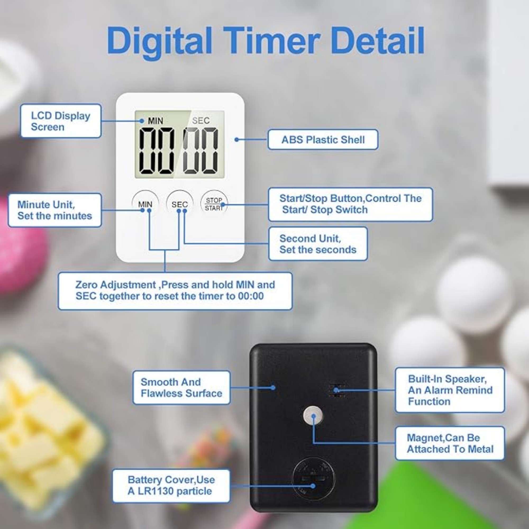 Digital Timer With An Alarm Remind Item No#32146 - Image 5