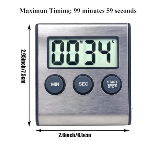 Stainless Steel Timer With Loud Alarm Item No#32147 - Image 3