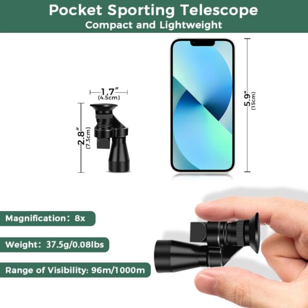 8X20 Mini Pocket Zoom Monocular Telescope Item No#32155 - Image 3