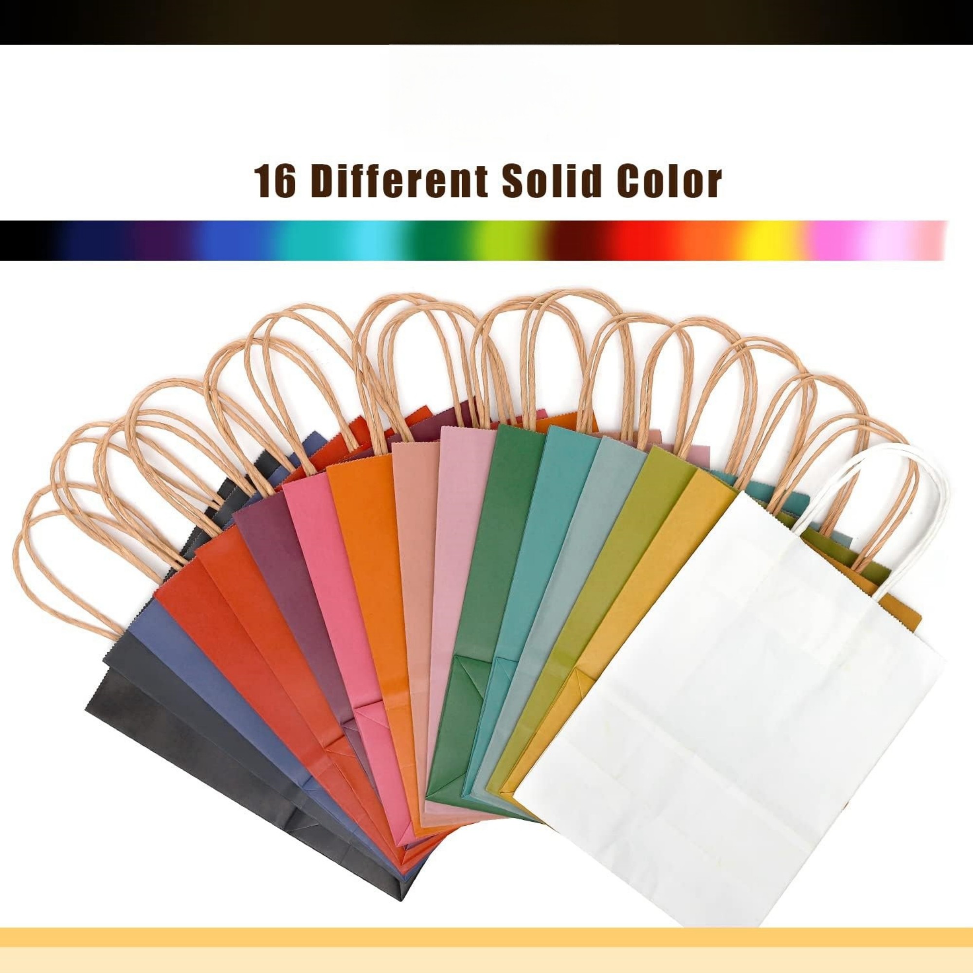 Solid Color Paper Bags With Handles Item No#32179 - Image 4