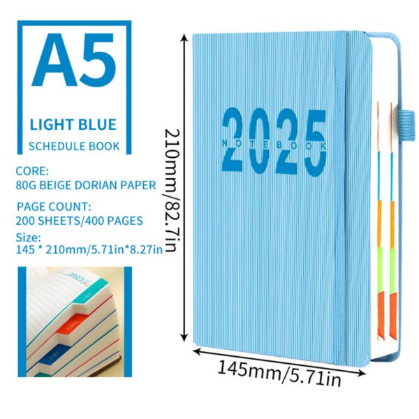 2025 Jan - Dec 5.8" X 8.4" A5 Bandaged Daily Planner Item No#32182 - Image 3