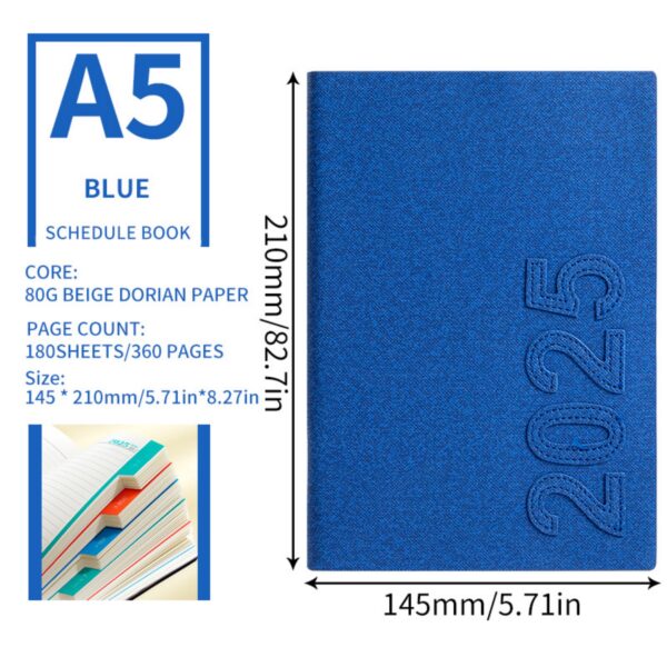 2025 Jan - Dec 5.8" X 8.4" A5 Daily Planner Item No#32184 - Image 3