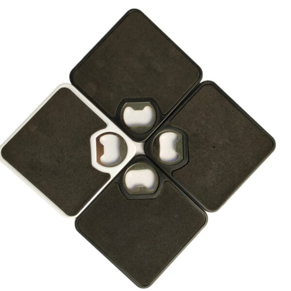 Stainless Steel Abs Personalized Bottle Opener Coaster Item No#32213 - Image 3