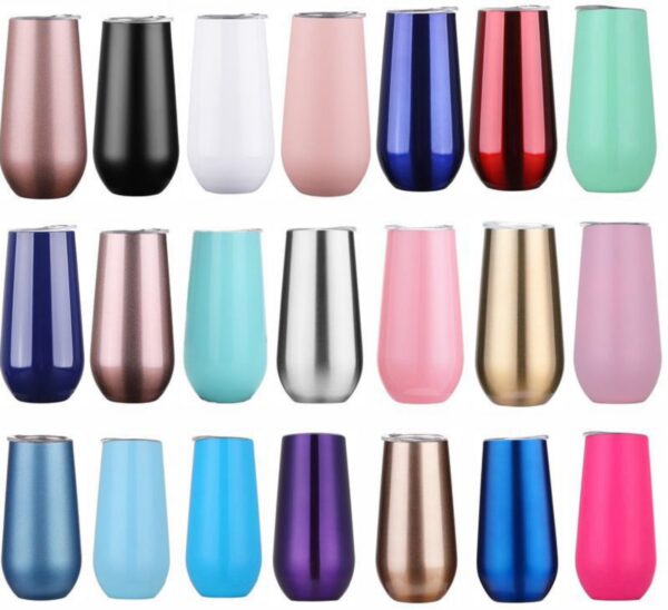 6Oz Stemless Double Insulated Champagne Flute Tumbler With Lid Item No#32233 - Image 2
