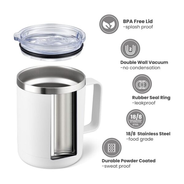 12Oz Coffee Mug With Handle And Sliding Lid Item No#32235 - Image 4