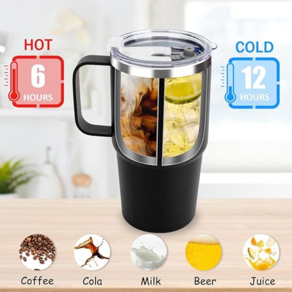 Double Wall Vacuum Stainless Steel Tumbler With Straw And 2 Lids Item No#32236 - Image 4