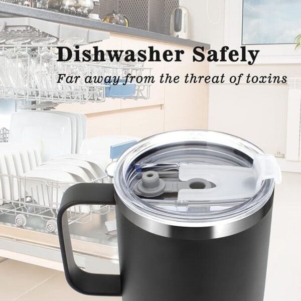 Double Wall Vacuum Stainless Steel Tumbler With Straw And 2 Lids Item No#32236 - Image 5