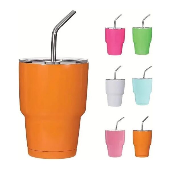 2 Oz Mini Tumbler Shot Glass With Straw And Lid Item No#32237 - Image 2