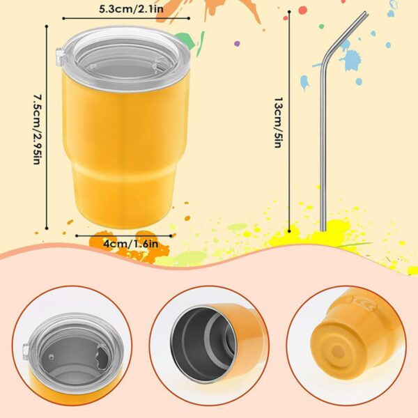 2 Oz Mini Tumbler Shot Glass With Straw And Lid Item No#32237 - Image 3