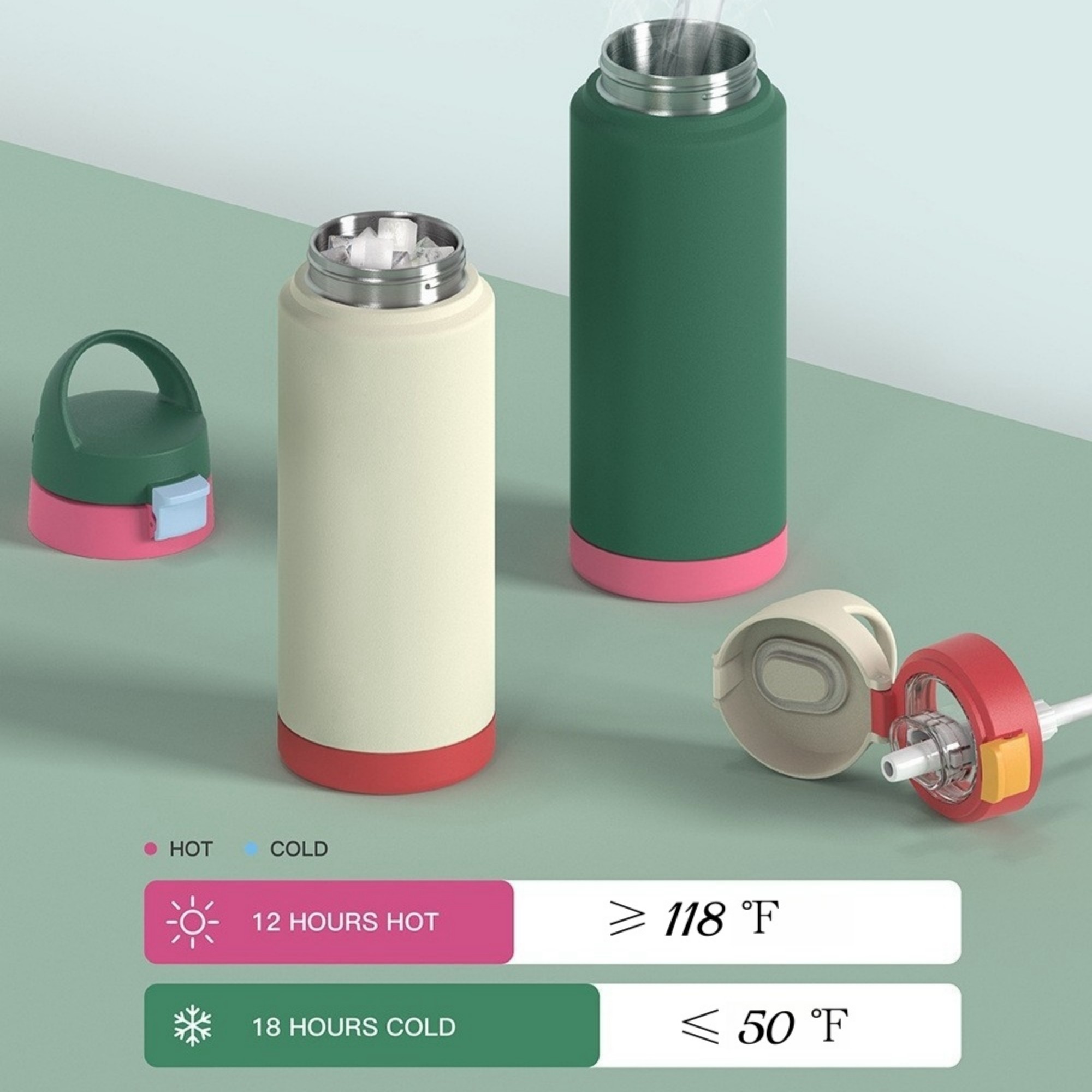 24 Oz Stainless Steel Insulated Water Bottle With Handle Item No#32327 - Image 5