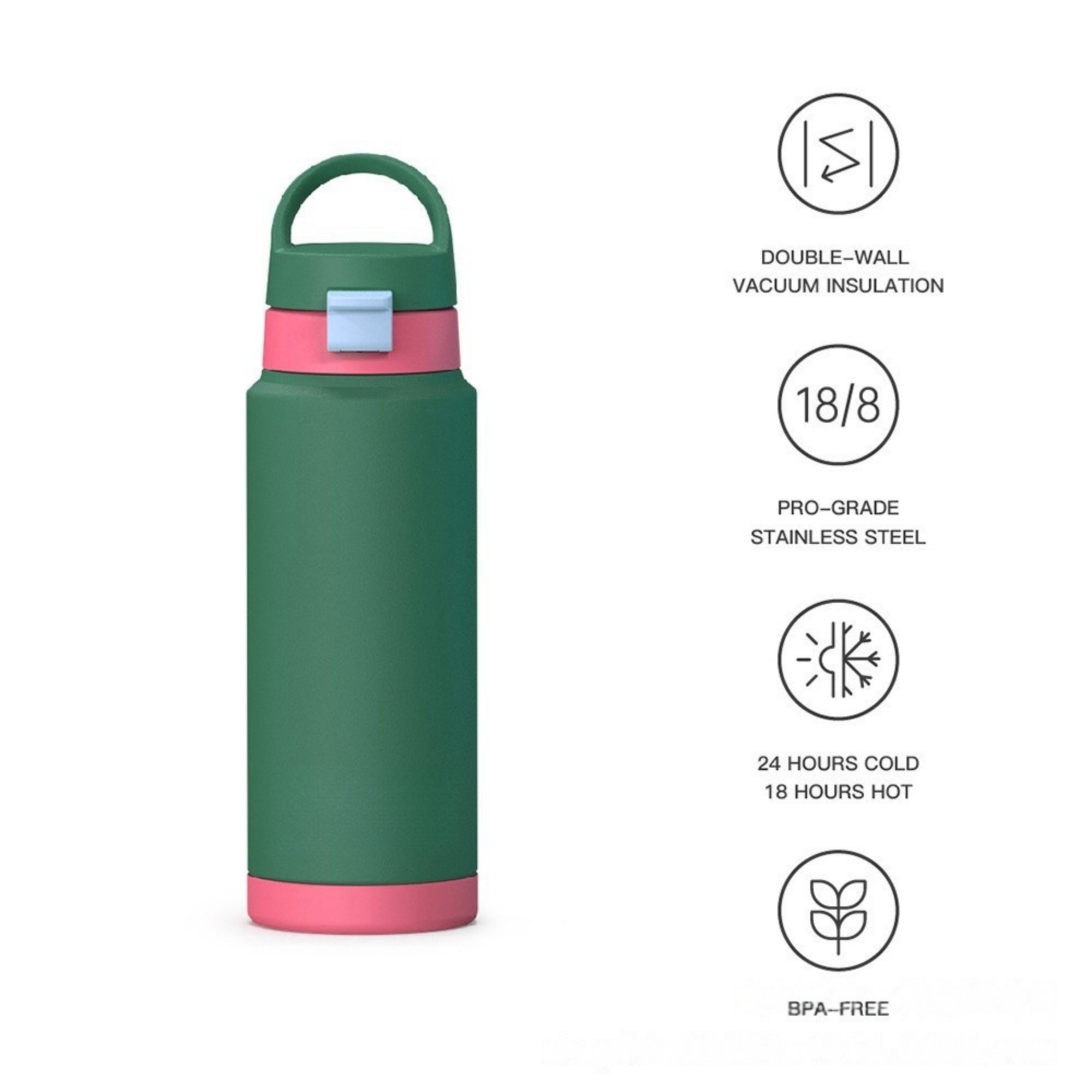 40 Oz Stainless Steel Insulated Water Bottle With Handle Item No#32329 - Image 3