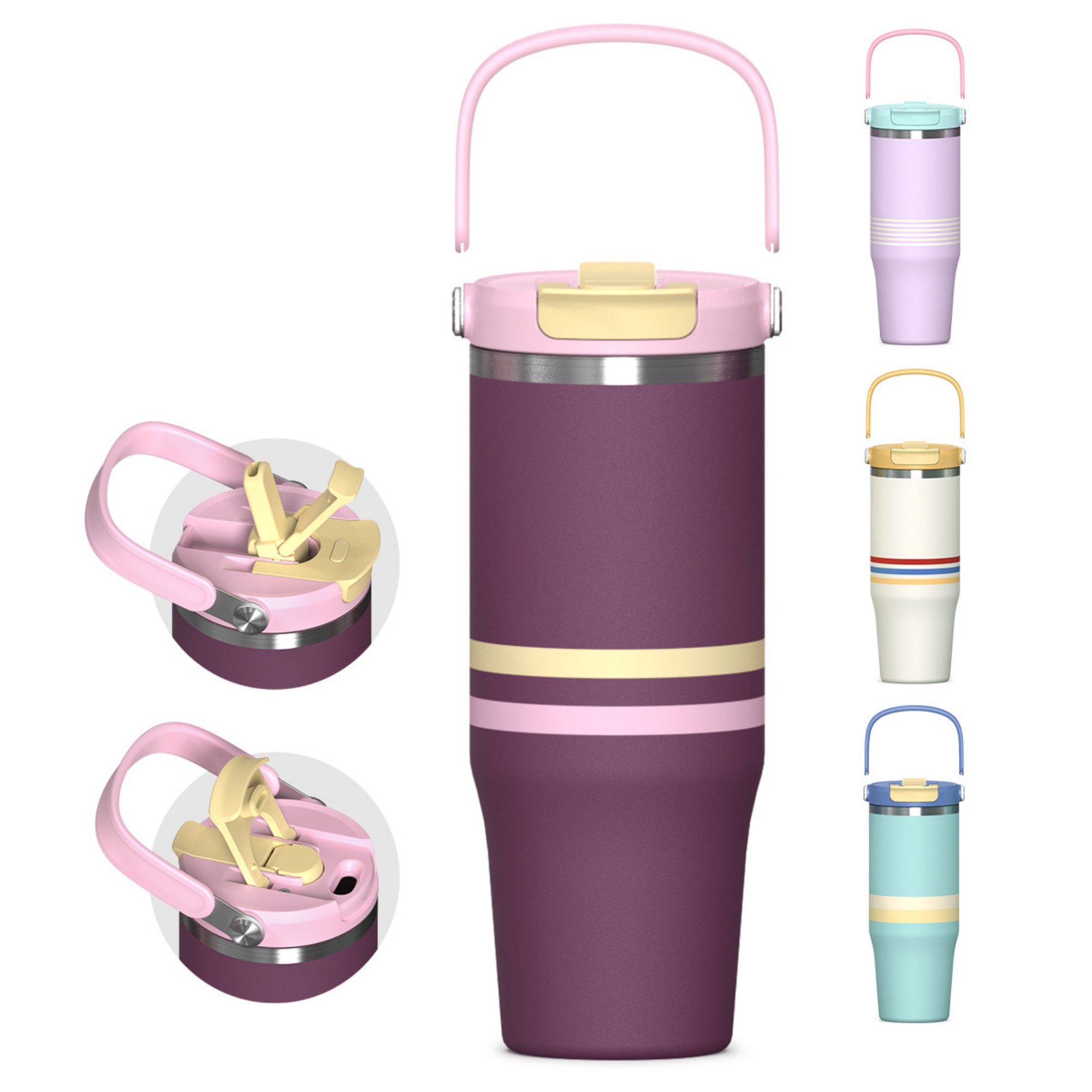 32 Oz Stainless Steel Insulated Water Bottle With 2-In-1 Lid Item No#32332