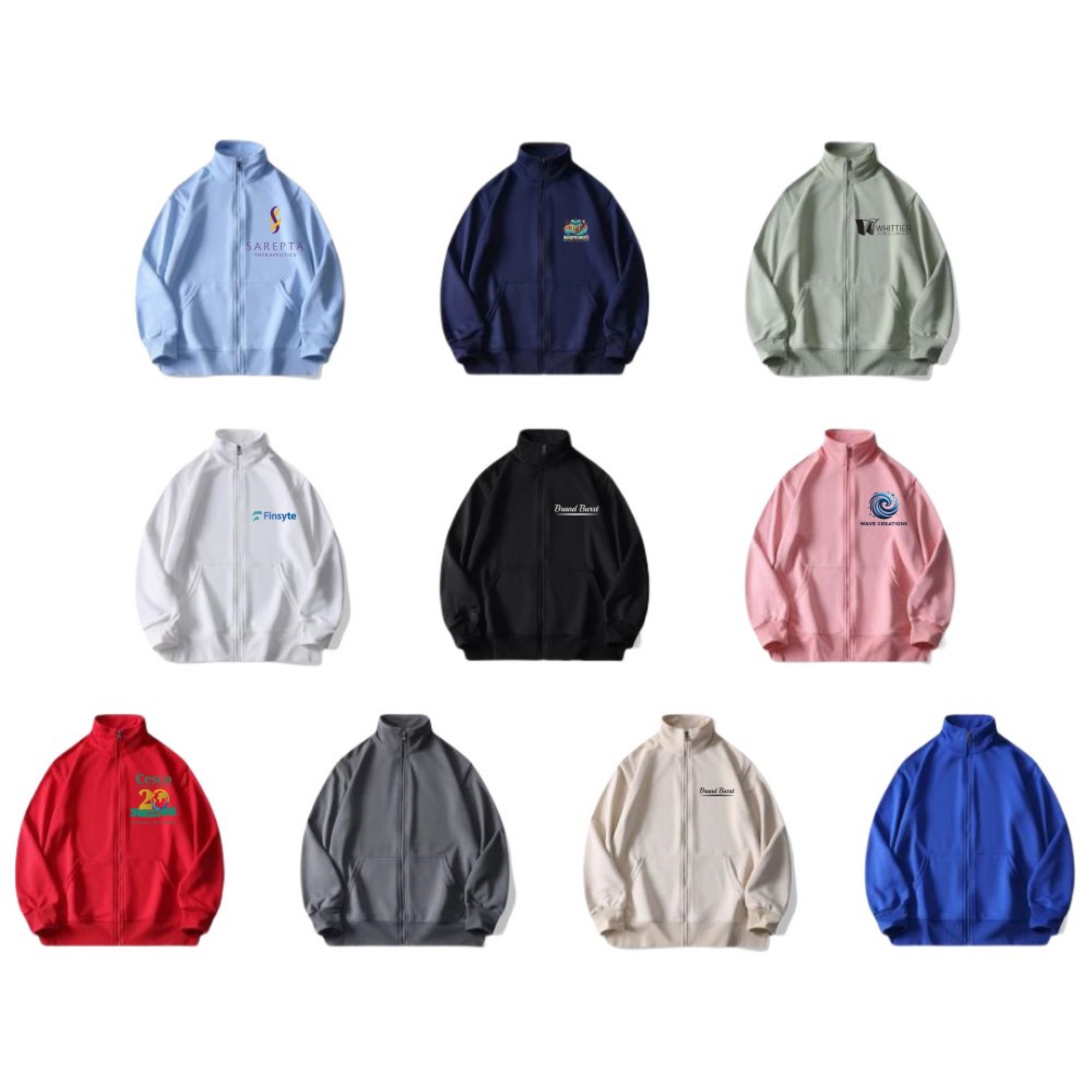 Solid Color Stand Collar Long Sleeve Sweatshirt Item No#32339