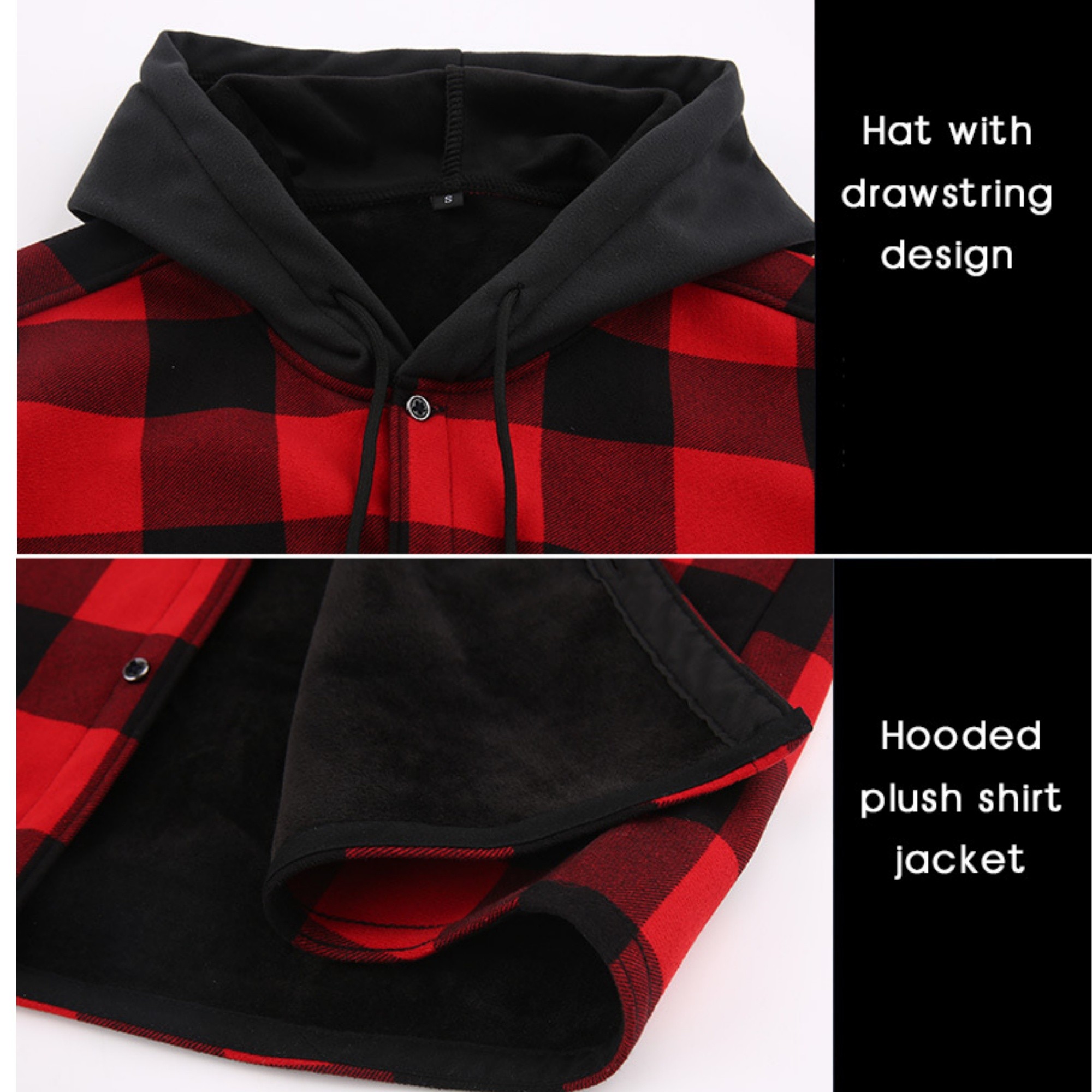 Men's Lined Flannel Jacket With Hood Item No#32351 - Image 4