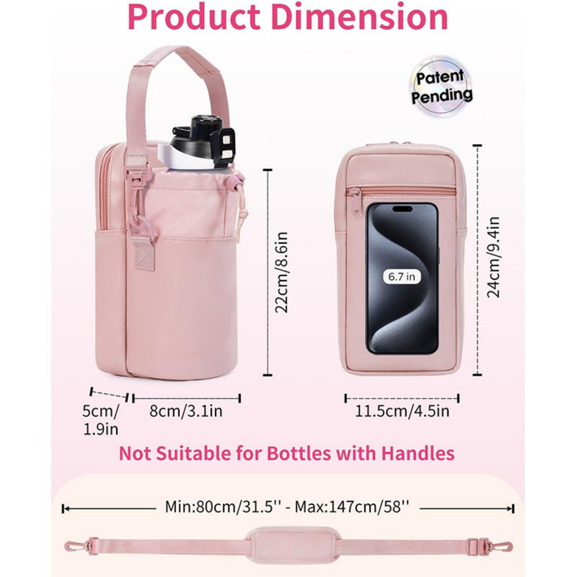 Water Bottle Holder With Strap Item No#32386 - Image 3