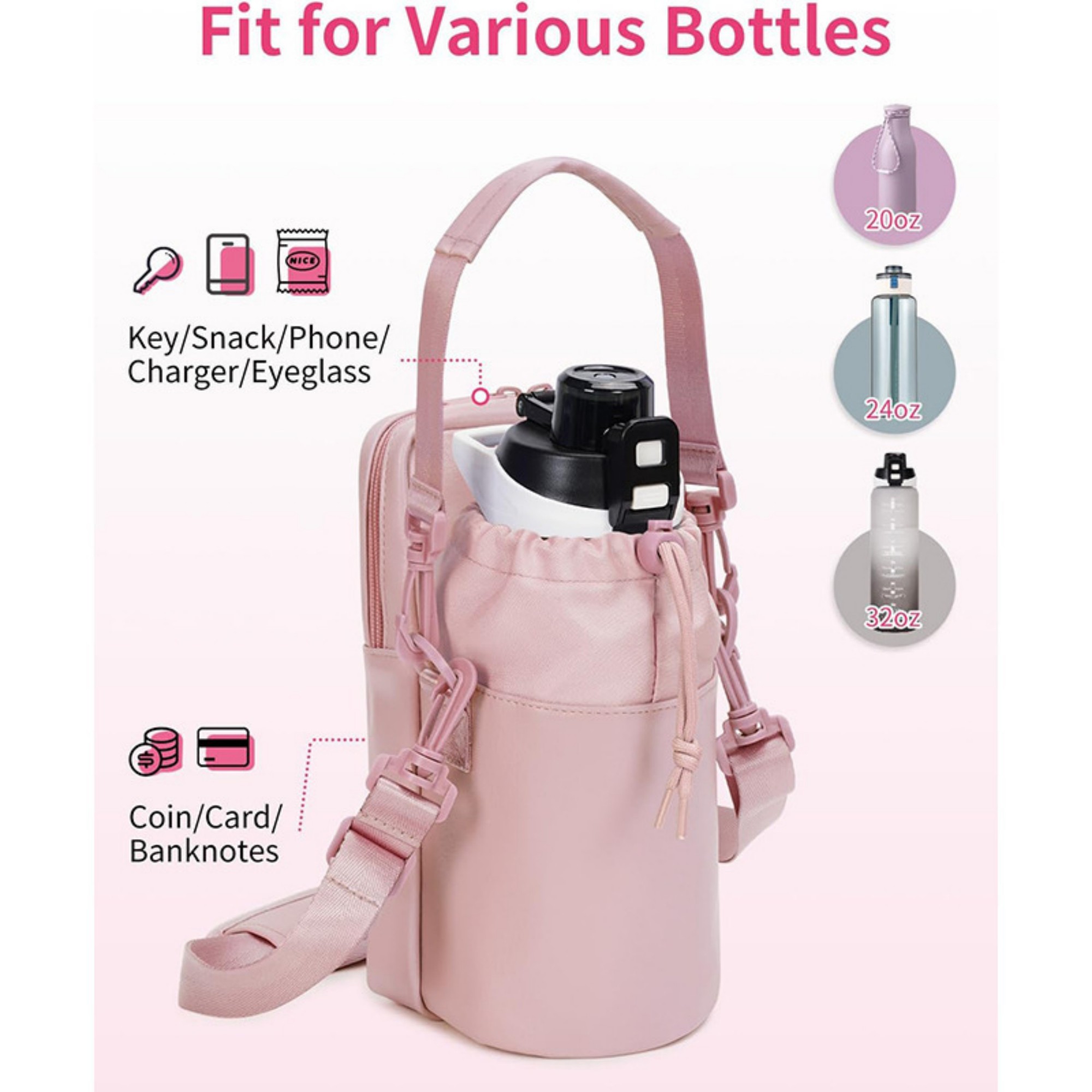 Water Bottle Holder With Strap Item No#32386 - Image 5