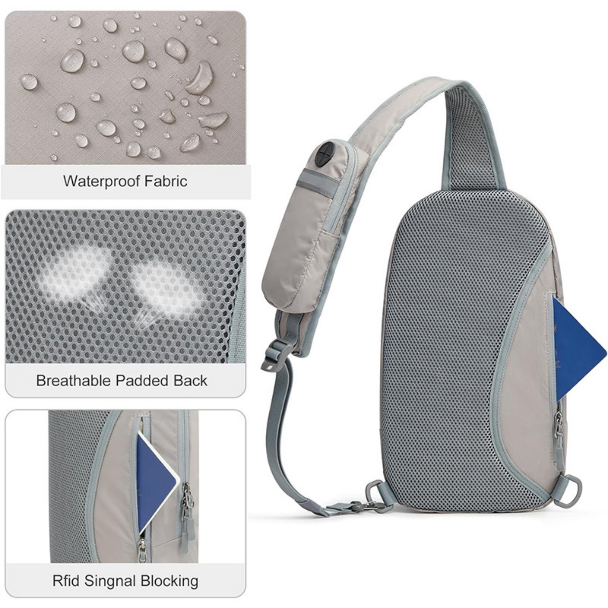 Rfid Blocking Lightweight Crossbody Backpack Item No#32410 - Image 5