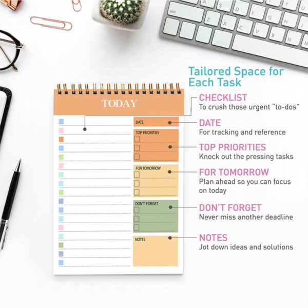 A5 52 Sheets Daily Planner Notepad Item No#32414 - Image 4