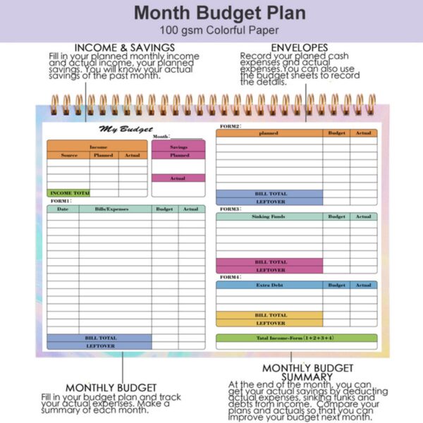 B5 50 Sheets Undated Budget Planner Item No#32416 - Image 5