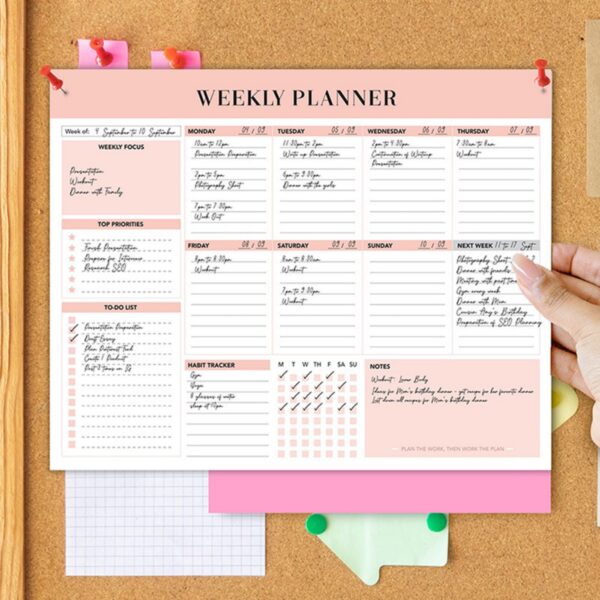 B5 52 Sheets Twin Coil Binding Weekly Planner Item No#32417 - Image 5