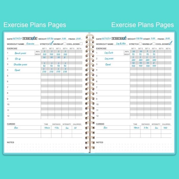 A5 68 Sheets Workout Log Book Item No#32425 - Image 3