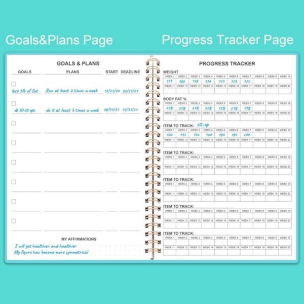 A5 68 Sheets Workout Log Book Item No#32425 - Image 4