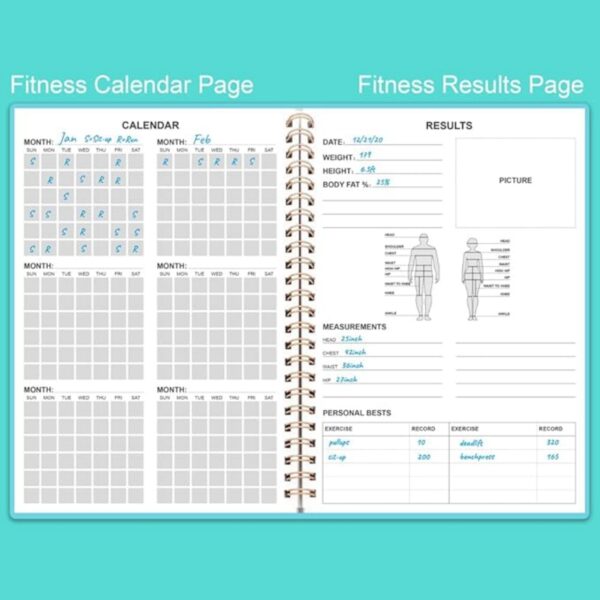 A5 68 Sheets Workout Log Book Item No#32425 - Image 5