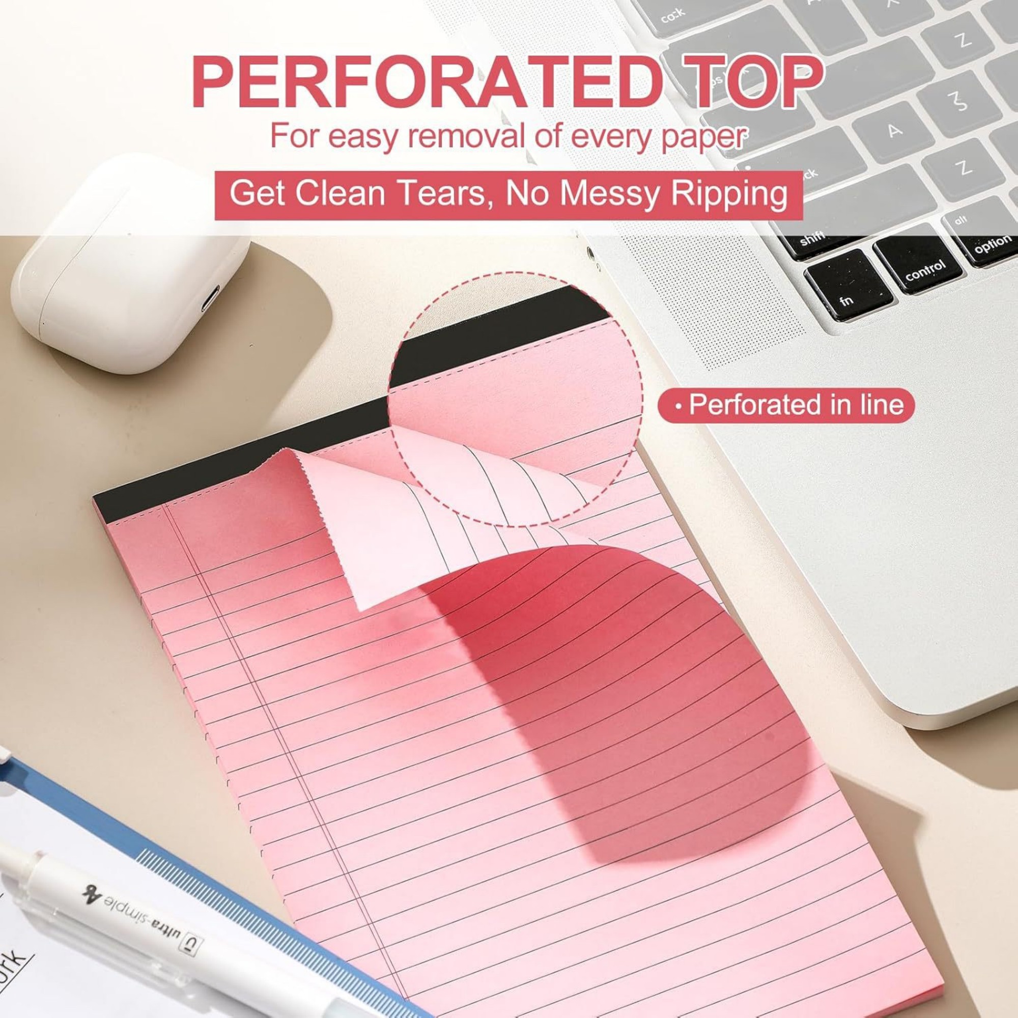 30 Sheets Colorful Narrow Ruled Pads Item No#32429 - Image 6