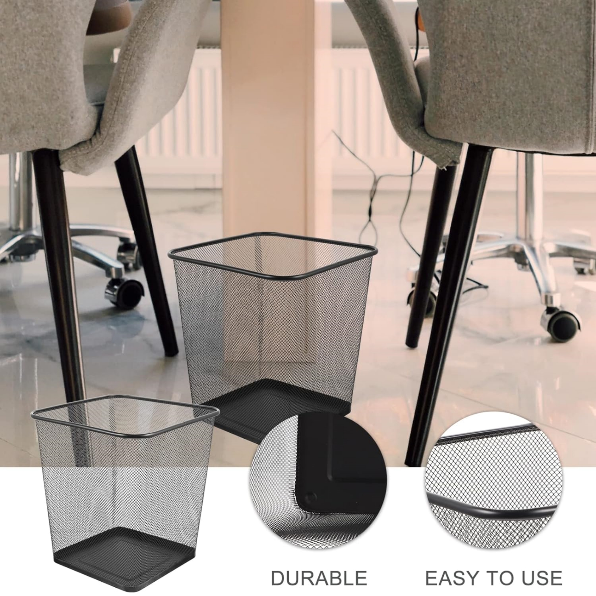 Square Mesh Wastebasket Item No#31707 - Image 6