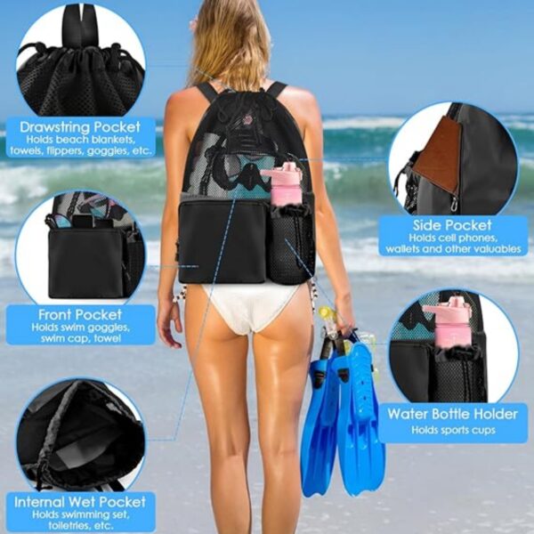 Mesh Drawstring Swim Backpack Item No#31740 - Image 6