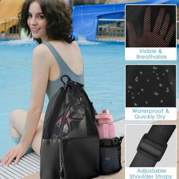 Mesh Drawstring Swim Backpack Item No#31740 - Image 7