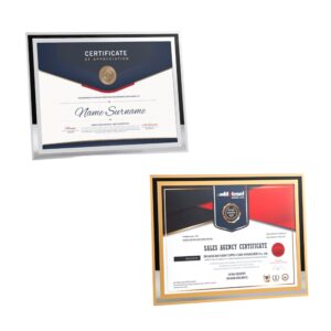 A4 Crystal Glass Certificate Frame Item No#32480
