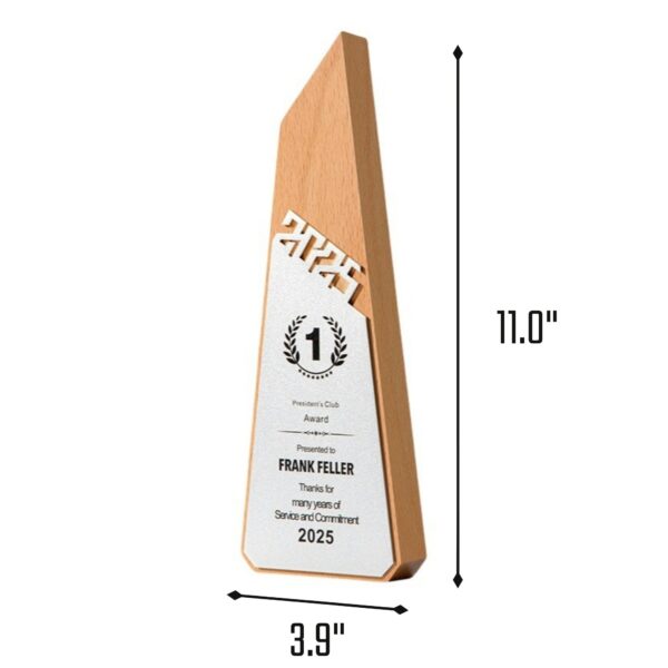 2025 Wooden Trophy With Metal Accents Item No#32481 - Image 3