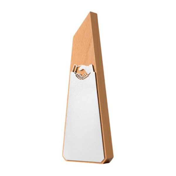Handshake Design Wooden Trophy Item No#32485 - Image 2