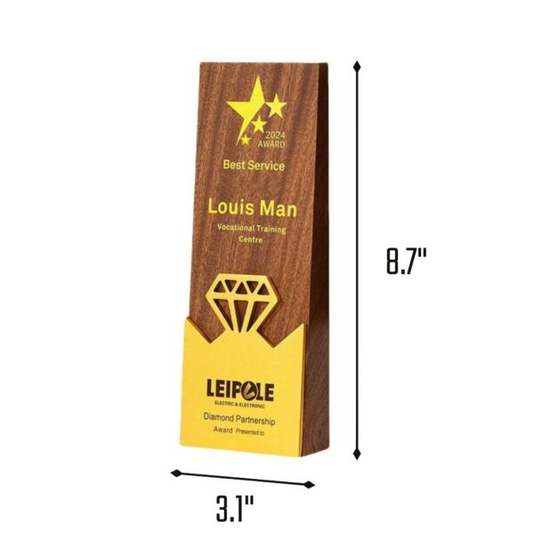 Diamond Wooden Award Trophy Item No#32491 - Image 3
