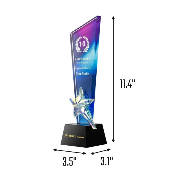 Colorful Star Crystal Trophy Item No#32500 - Image 3