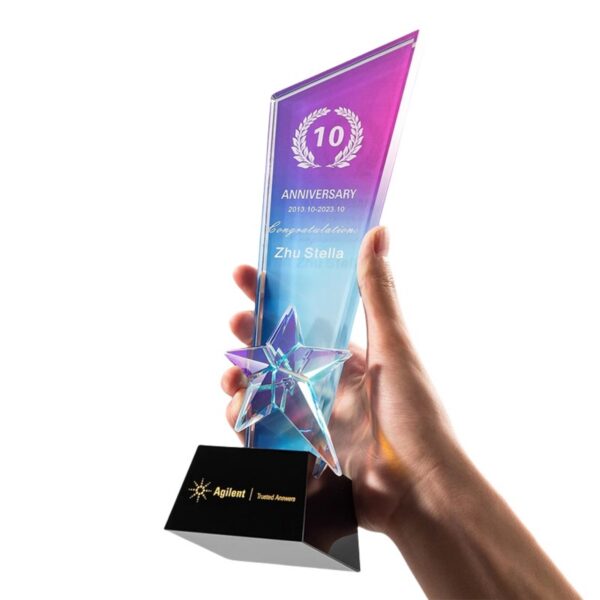 Colorful Star Crystal Trophy Item No#32500 - Image 4
